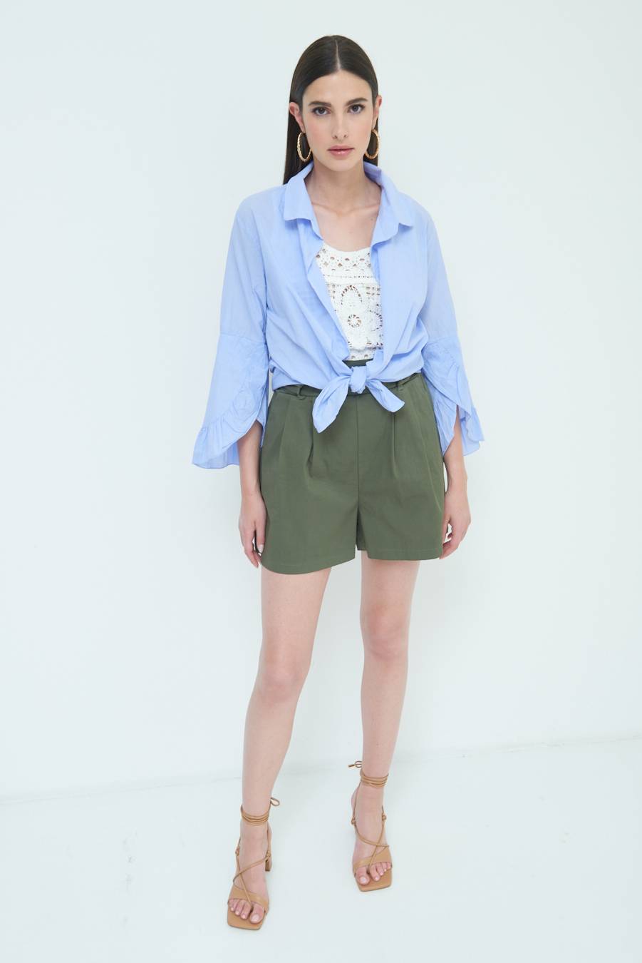 Kikisix CAMICIA MUSSOLA CON NODO AZZURRO Offerta