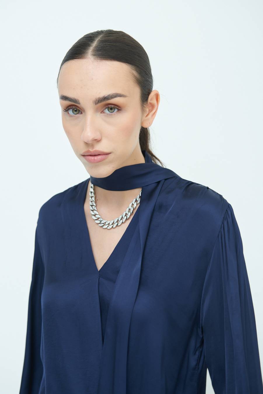 Kikisix CASACCA INCROCIO RASO VISCOSA BLU Prezzo Ridotto