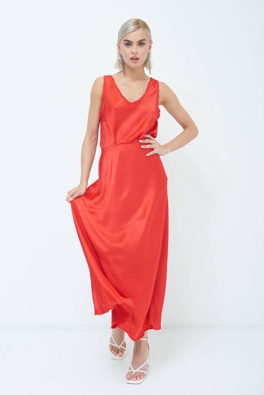 Kikisix GONNA RASO VISCOSA ROSSO Hotsell