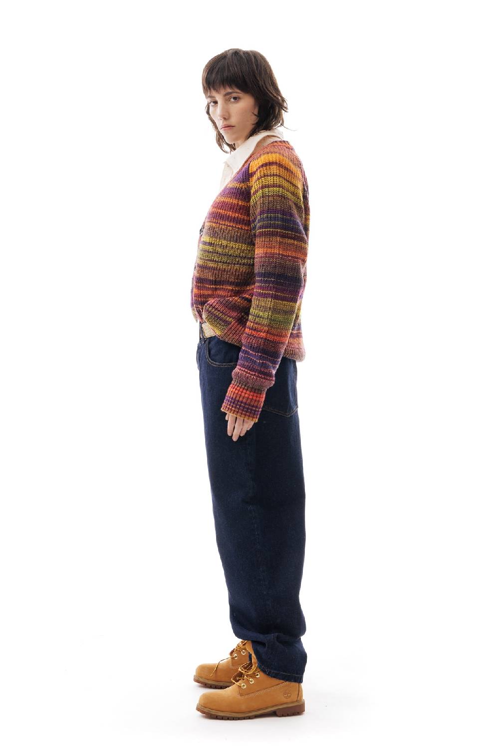 Lc23 Multicolor Cardigan Purple/Yellow Fino Al -60%