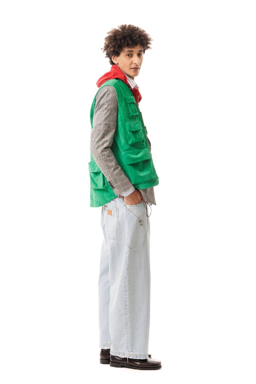 Lc23 Multipocket Suede Vest Green Nuova