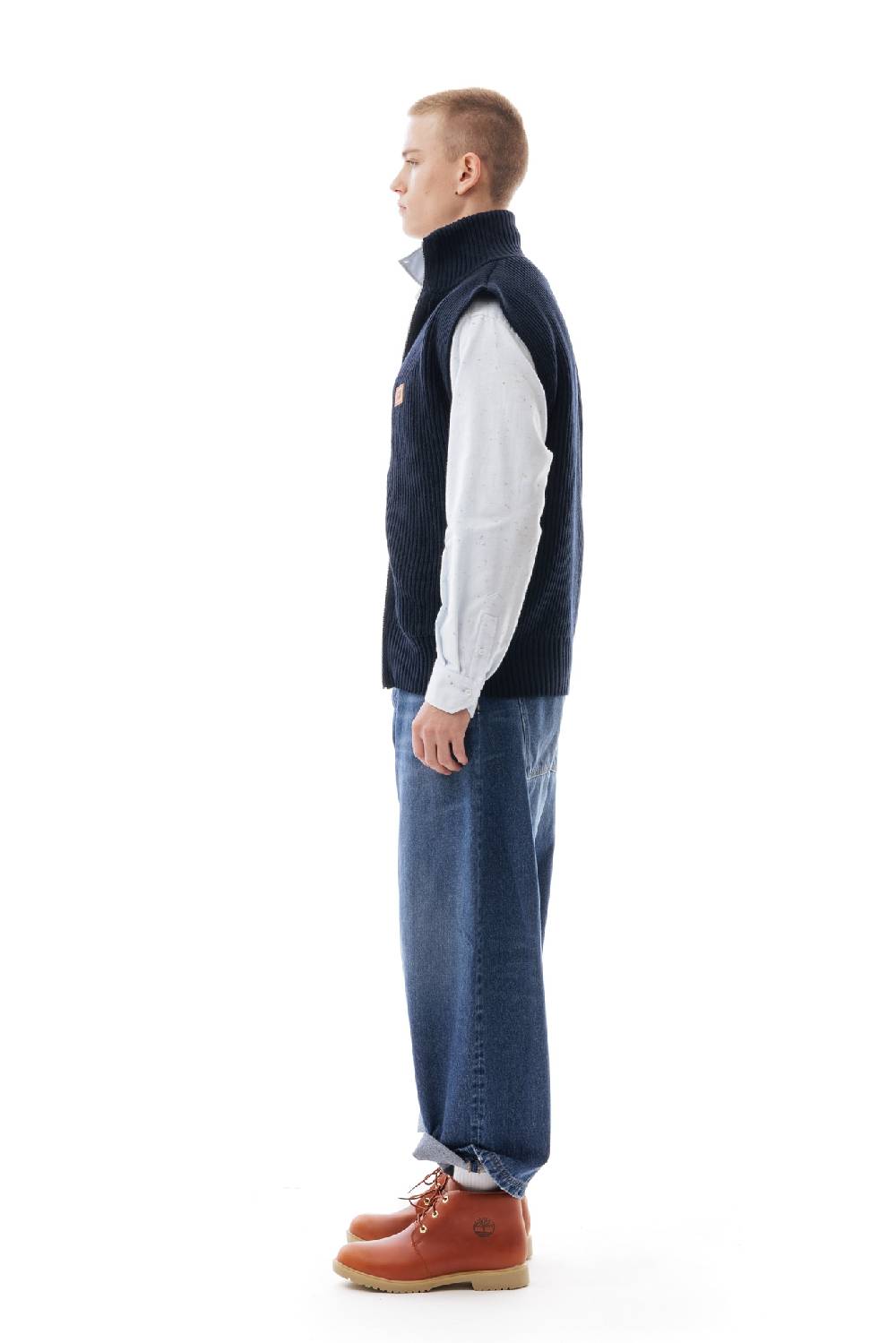 Lc23 English Knit Zip Vest Black Moda