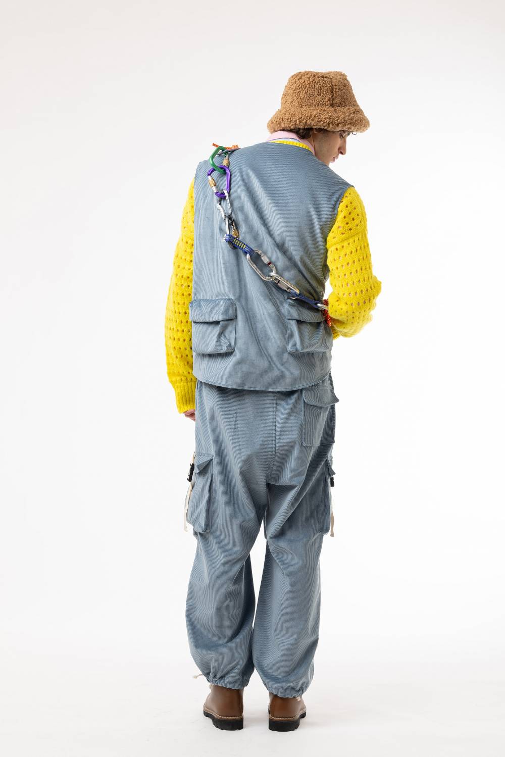 Lc23 Corduroy Multipocket Vest Blue Soddisfazione Garantita