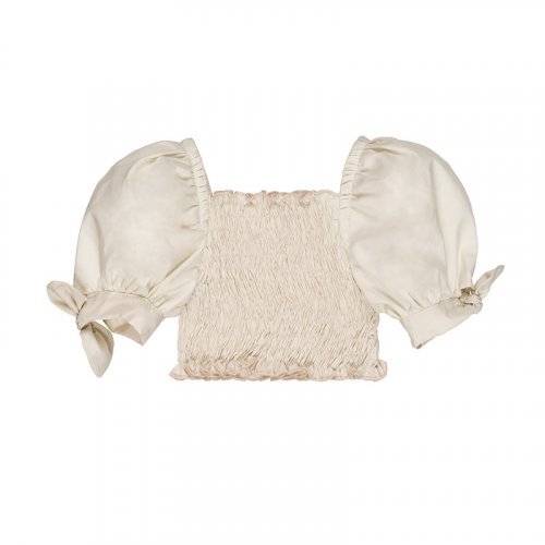 Nanán Blusa in punto smock panna I Più Venduti