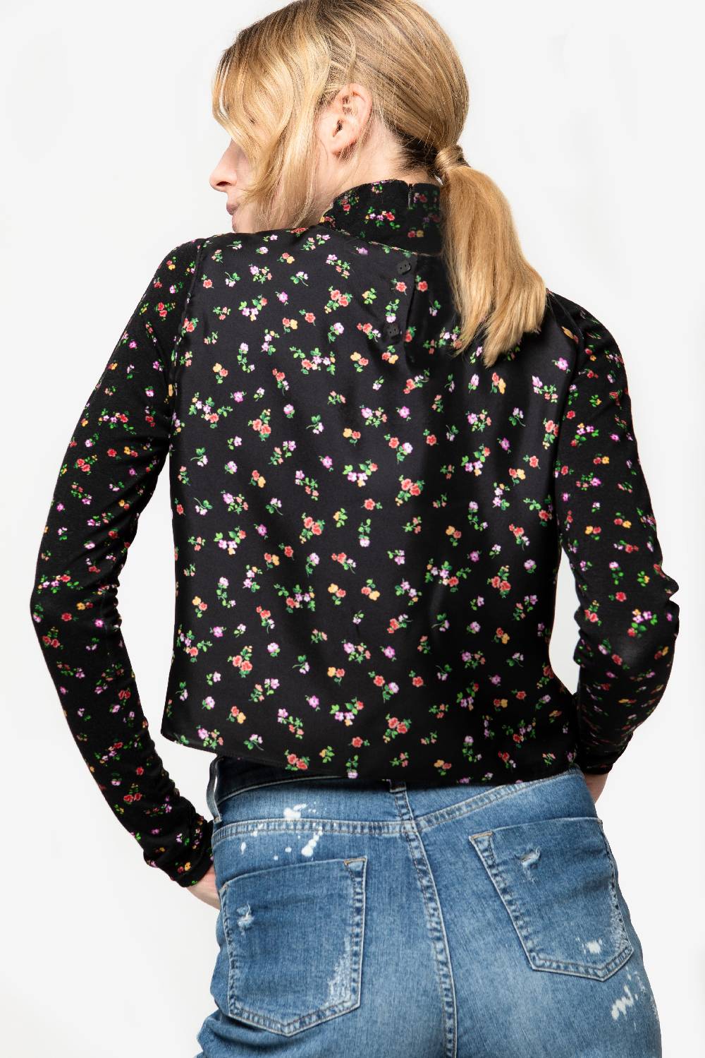 Kristina Ti AMARILLI - Silk microflower top Affare Del Giorno