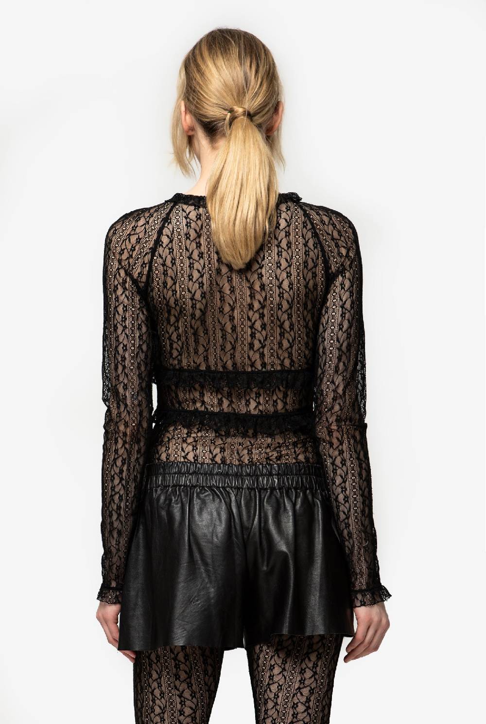 Kristina Ti HOLLY - Undress lace crew-neck T-shirt Moda