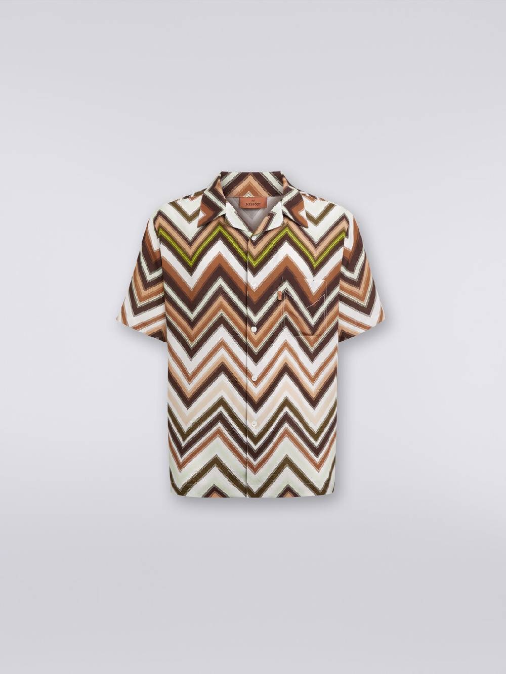 M Missoni Camicia a maniche corte in viscosa con stampa chevron In Linea