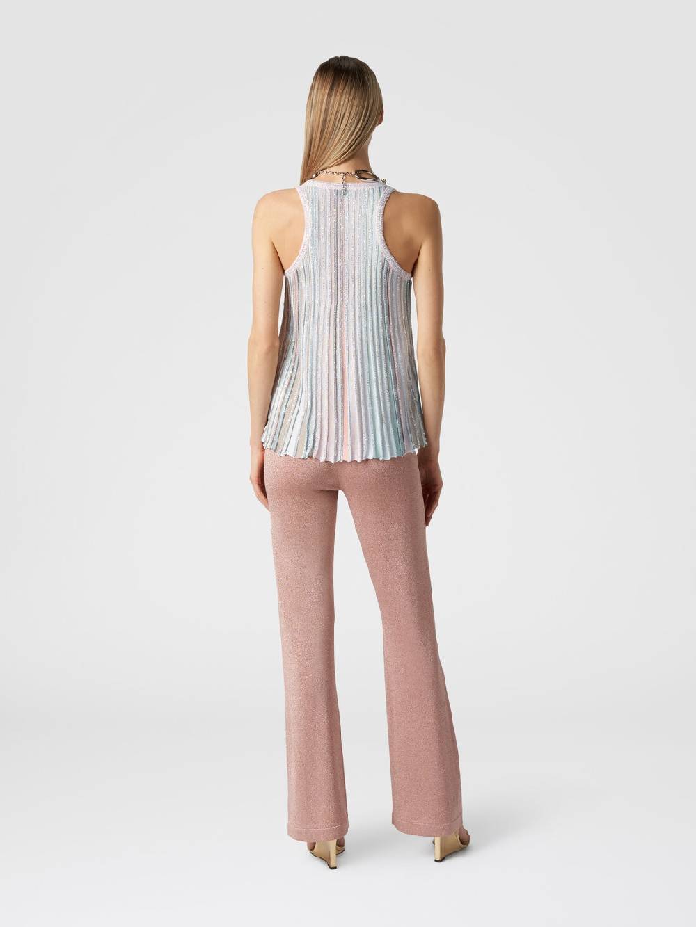 M Missoni Canottiera in maglia a righe verticali con paillettes Pezzi Unici