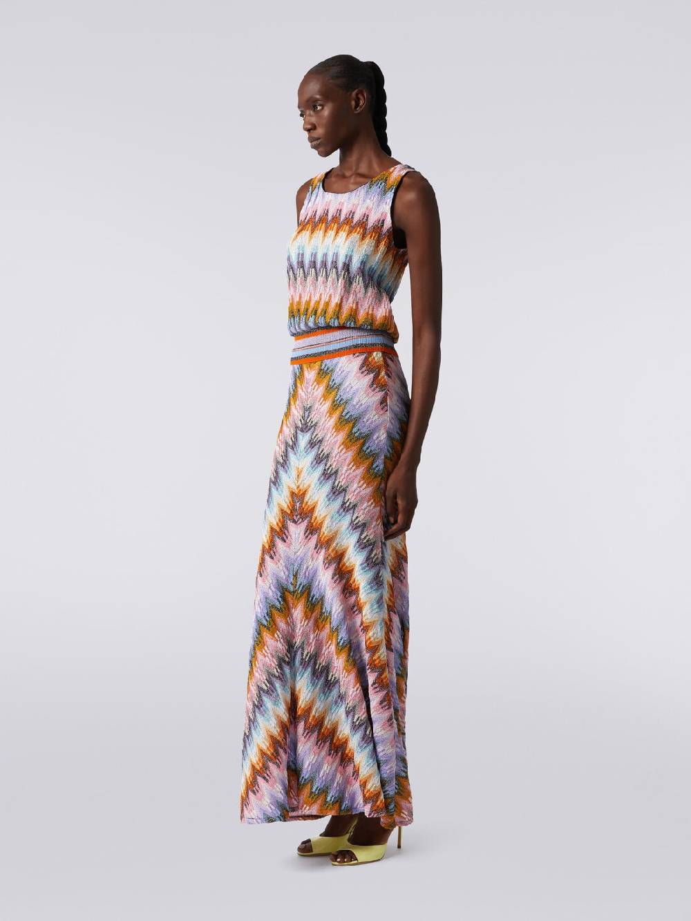M Missoni Top senza maniche in viscosa zig zag con lurex Acquista Ora