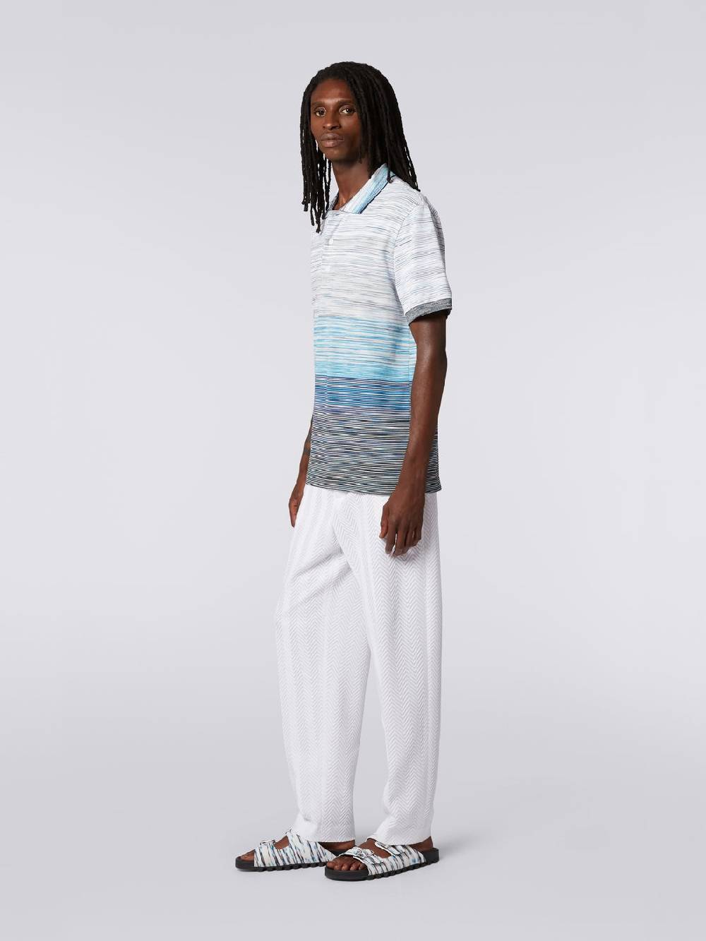 M Missoni Polo in piquet di cotone fiammato Vendita Economica
