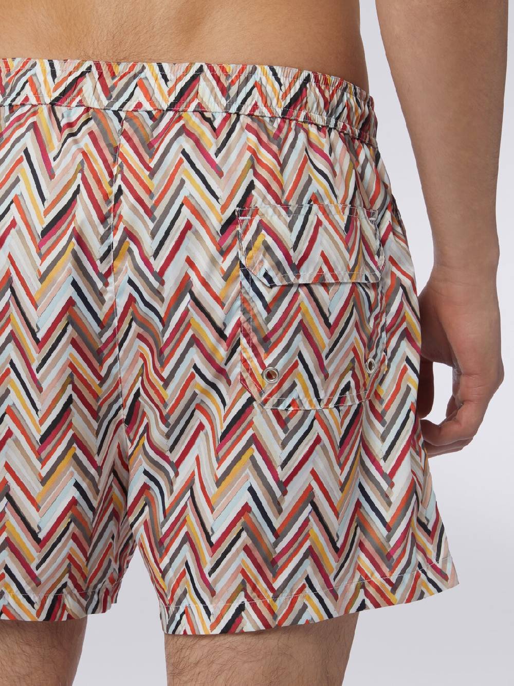 M Missoni Boxer mare con stampa zig zag effetto spennellate Negozio