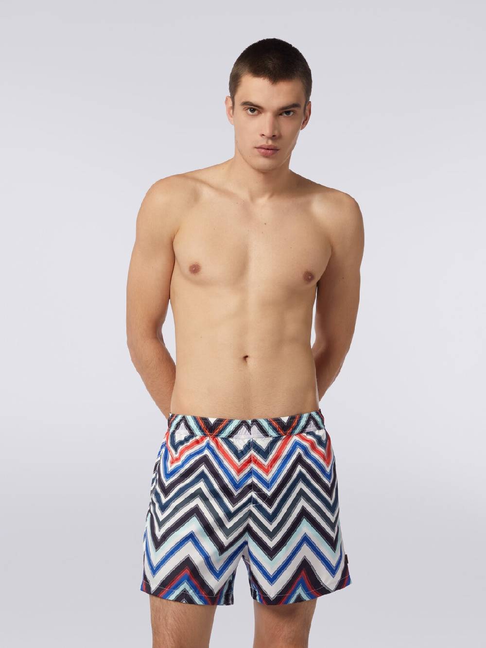 M Missoni Boxer mare in nylon con macro-zig zag in gradazione Qualità