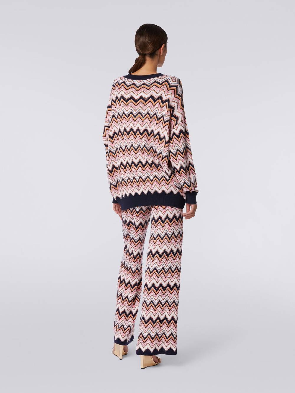 M Missoni Maglia oversize zig zag con profili a contrasto Offerte