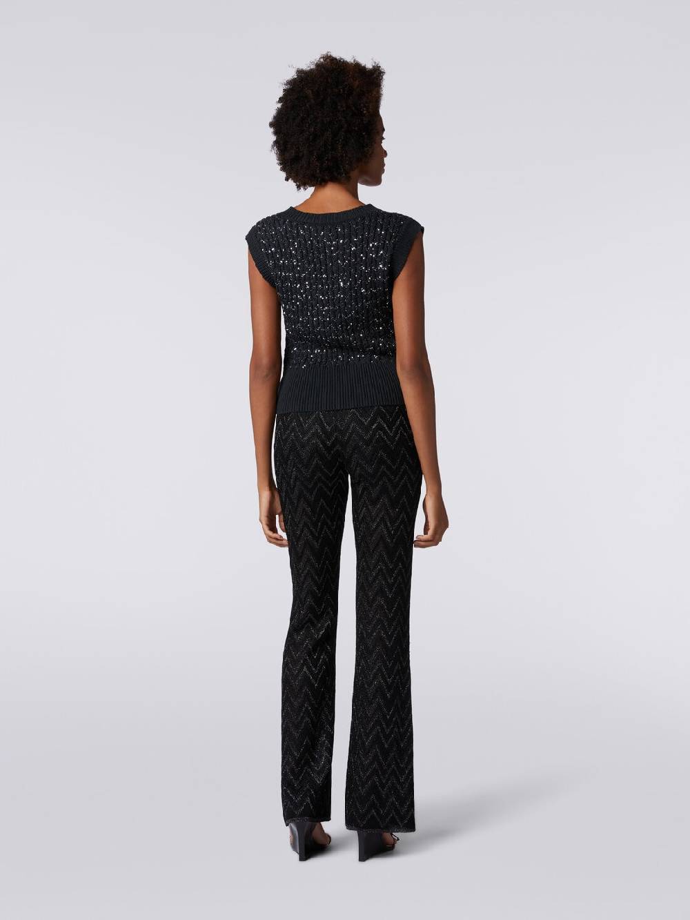 M Missoni Gilet in misto cotone con paillettes e lavorazione a treccia Vendita Calda