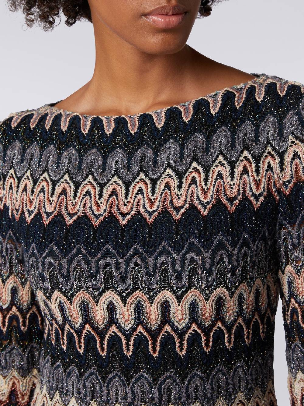 M Missoni Mini-abito a maniche lunghe in misto viscosa motivo a onde Qualità Garantita