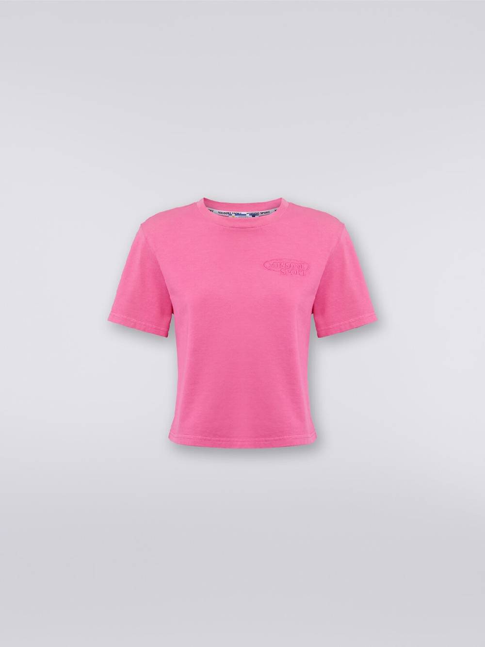 M Missoni T-shirt girocollo crop in cotone con logo Economico