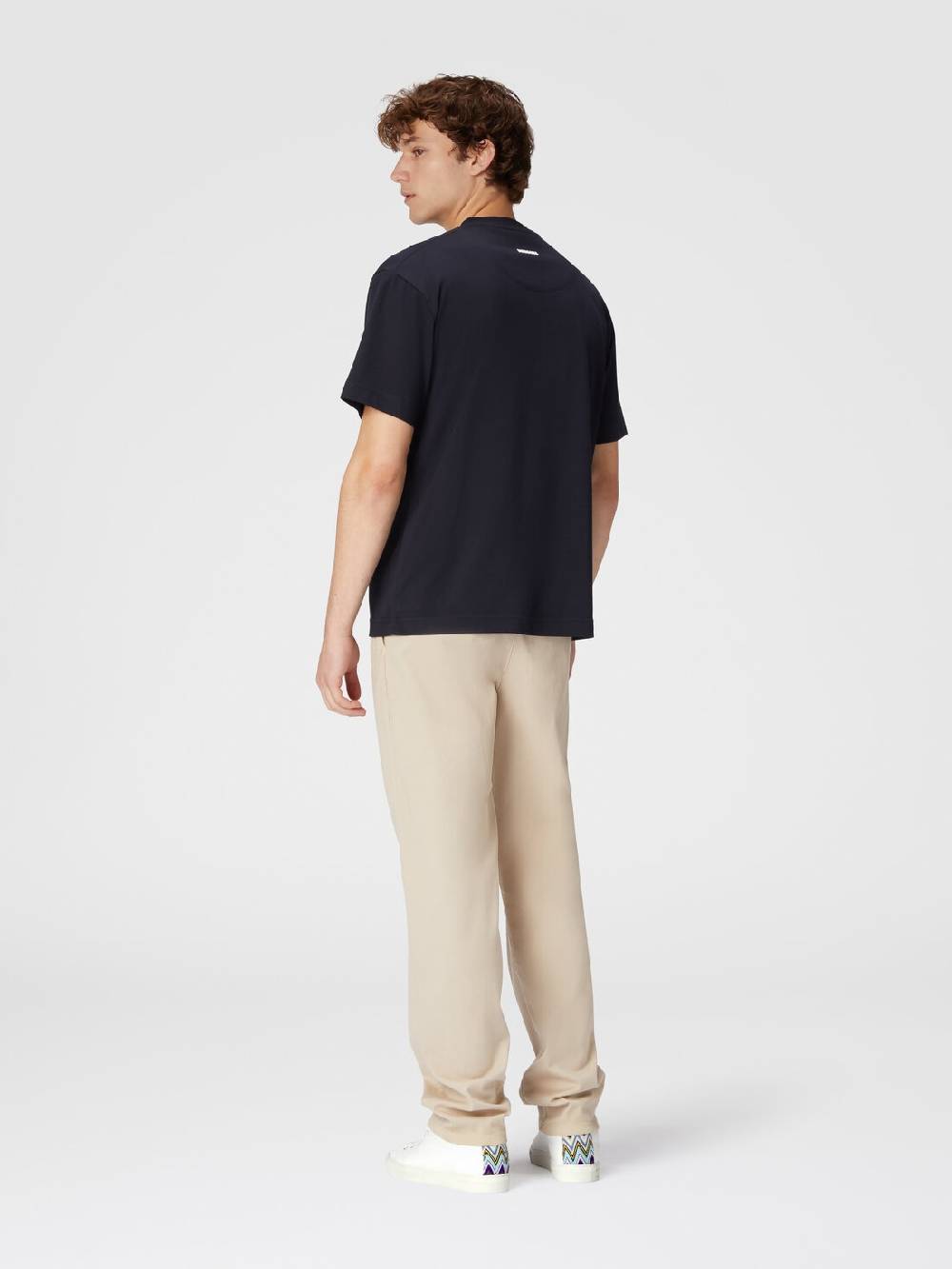 M Missoni T-shirt in jersey di cotone con ricamo zig zag Soddisfazione Garantita