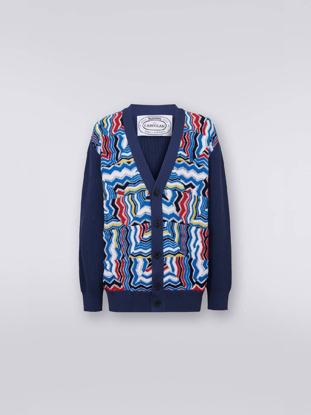 M Missoni Cardigan oversize in misto viscosa con inserti patchwork Consegna Veloce
