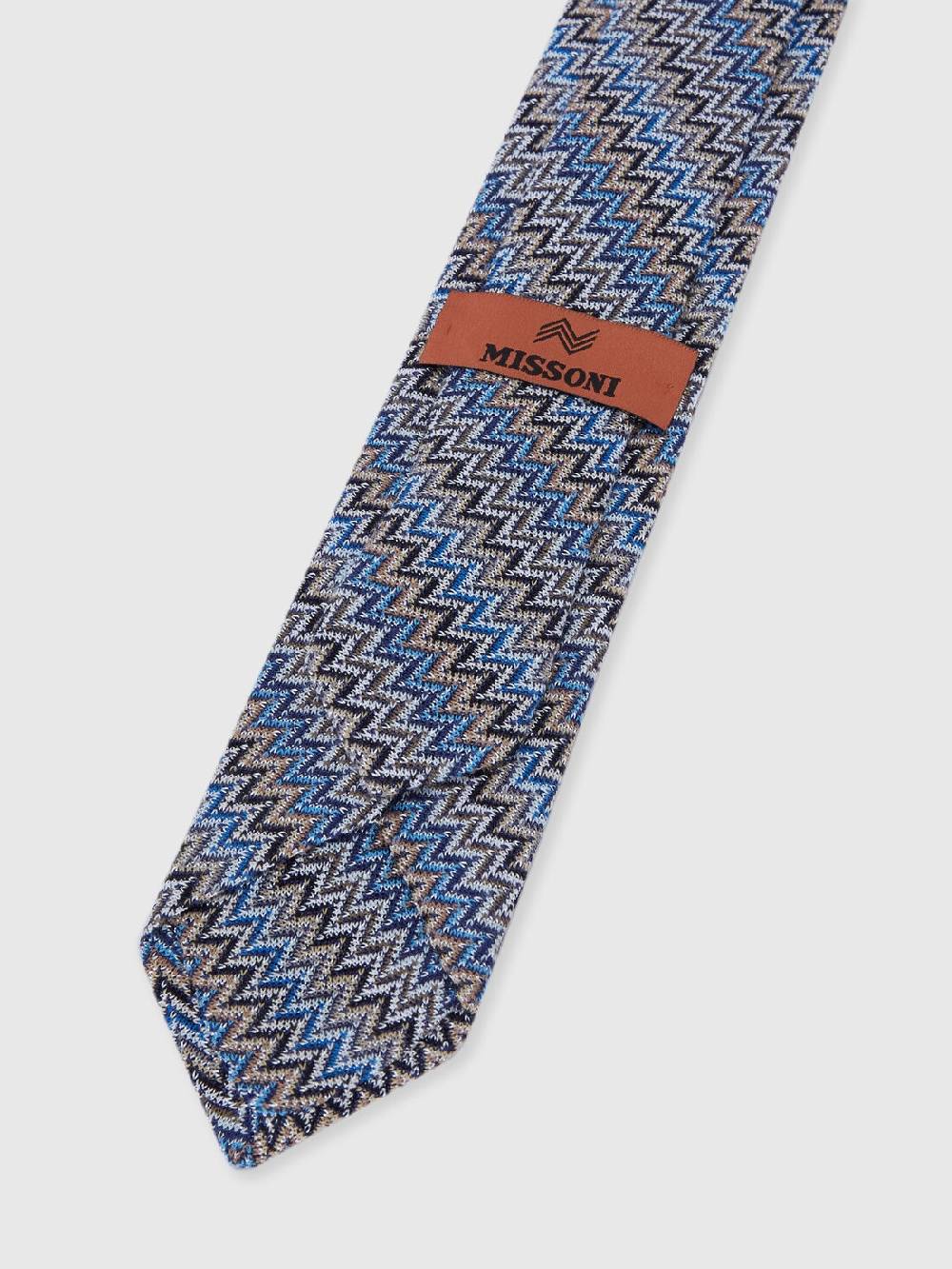 M Missoni Cravatta in viscosa e cotone zig zag Sconto