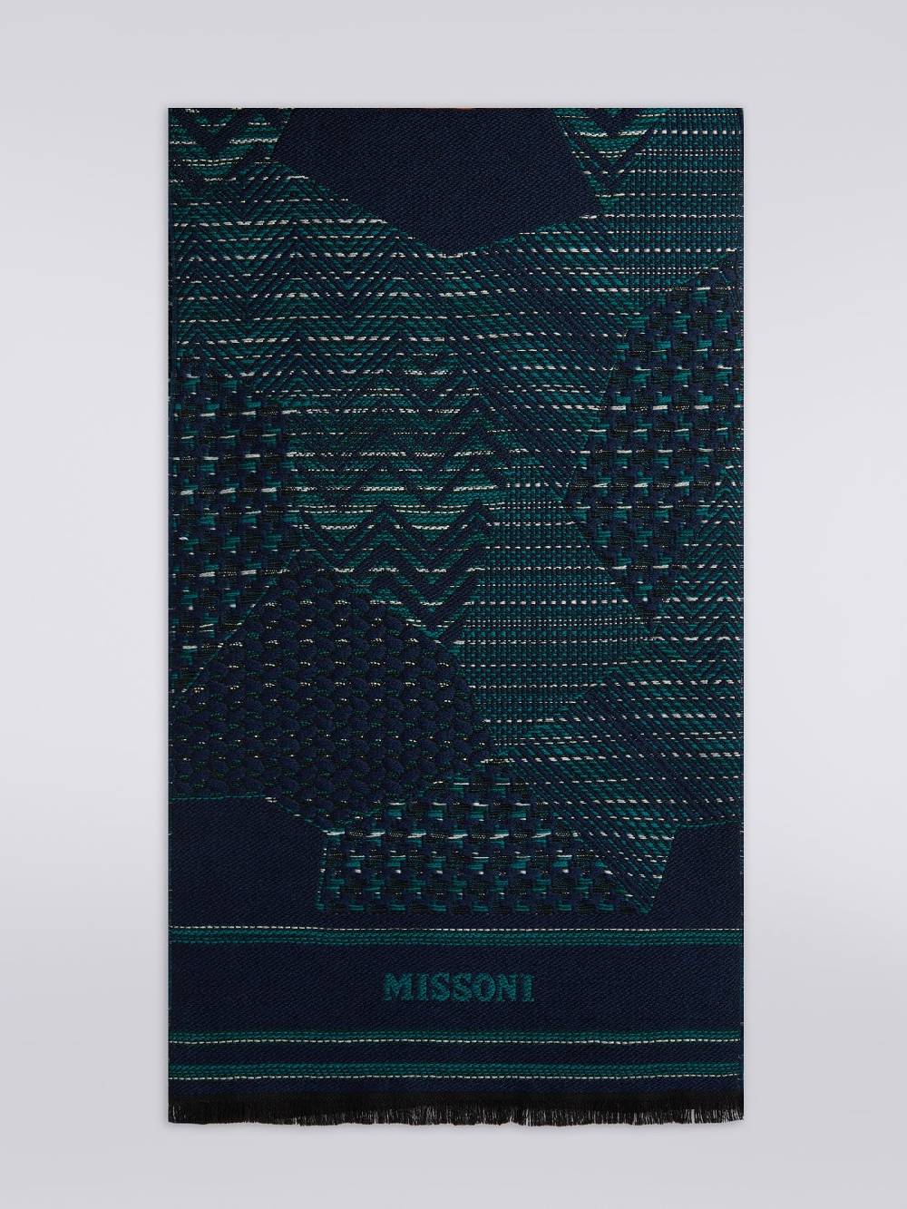 M Missoni Sciarpa in maglia di lana con multi-lavorazione e bordi sfrangiati Soddisfazione Garantita