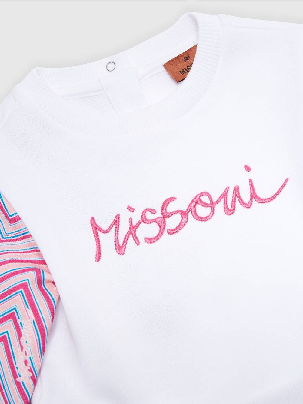 M Missoni Abito in jersey di cotone con inserti zig zag Presa