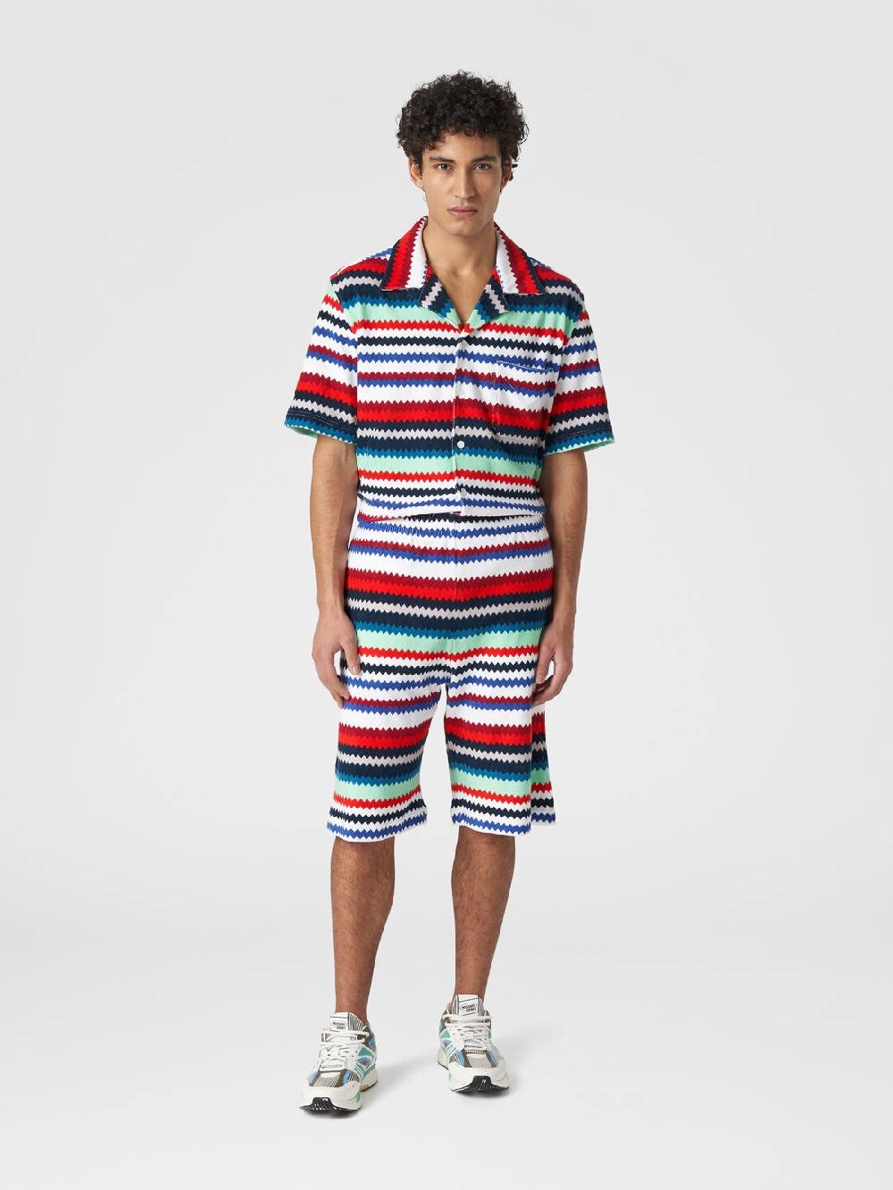 M Missoni Shorts in spugna stampa zig zag