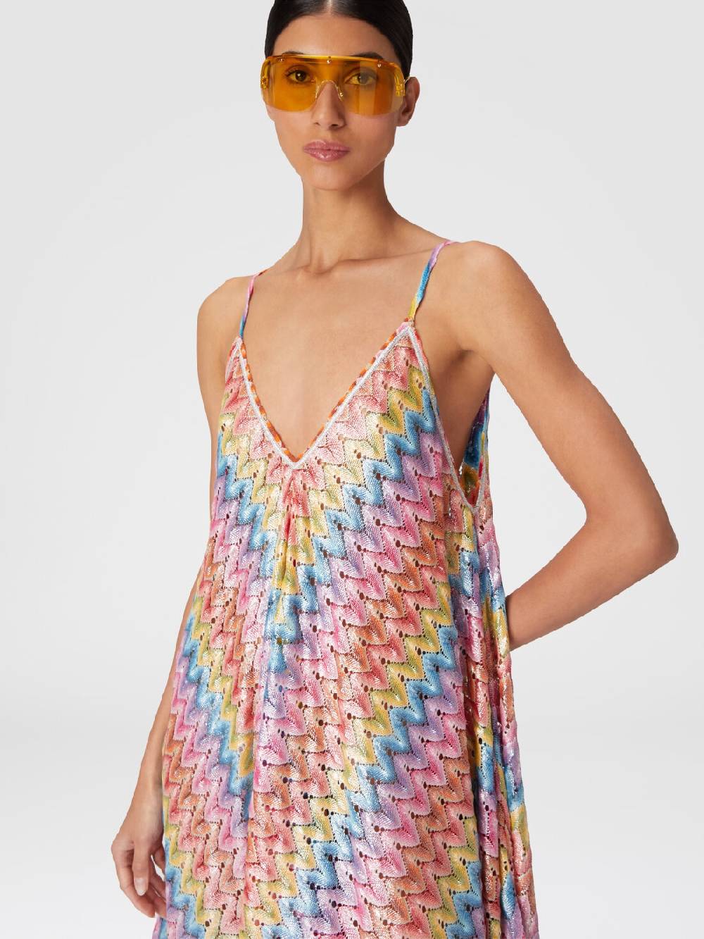 M Missoni Abito copricostume a foulard in pizzo spalmato In Linea