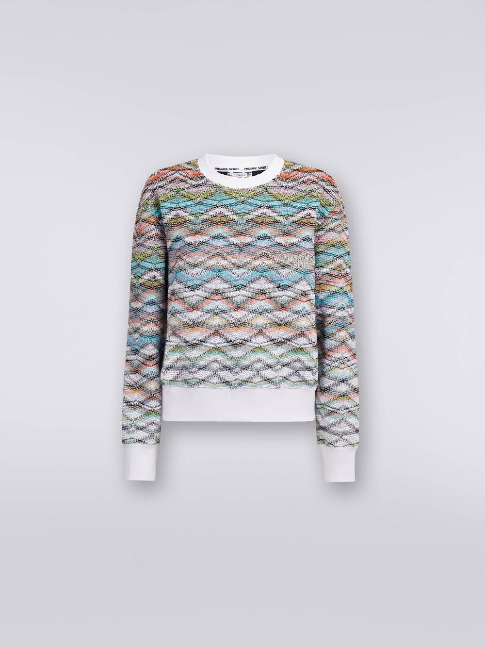 M Missoni Felpa girocollo in maglia con lurex e logo Spedizione Gratuita