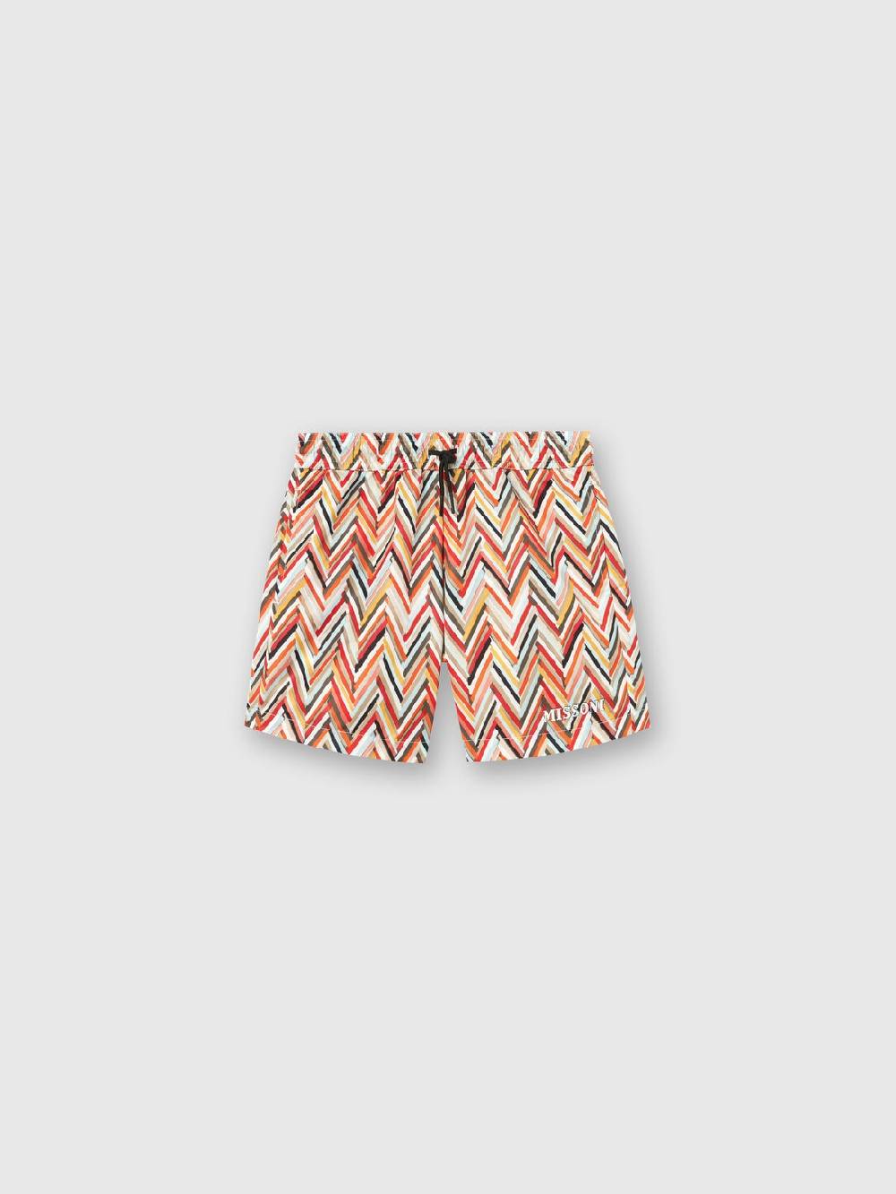 M Missoni Boxer mare con pattern zig zag e logo Italia