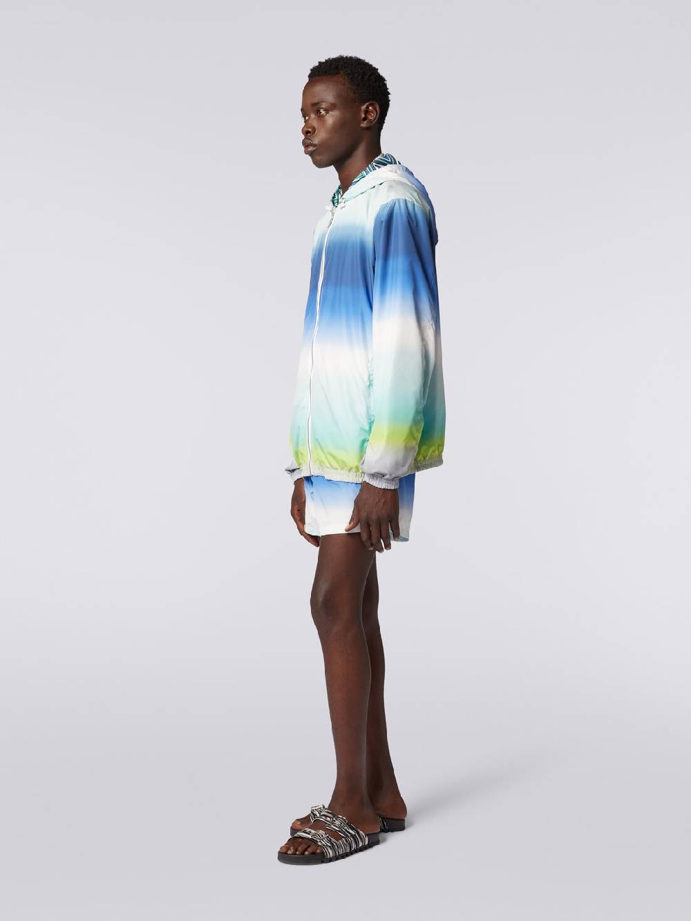 M Missoni Giacca a vento reversibile in tessuto zig zag dégradé Vendita Economica