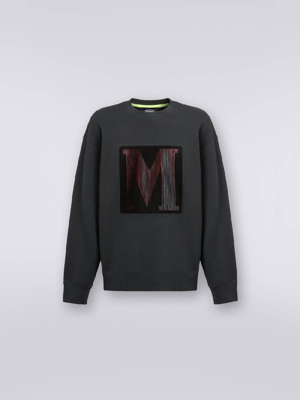 M Missoni Felpa girocollo in cotone con macro-logo in collaborazione con Mike Maignan