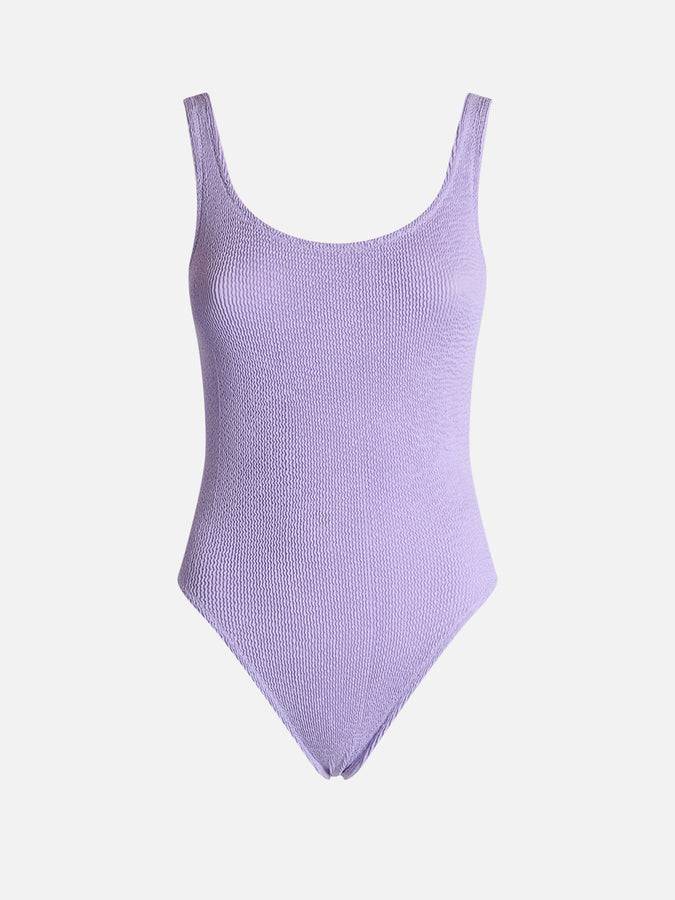 Mc2 Saint Barth Costume intero da donna lilla crinkle Lora Saldi Di Fabbrica
