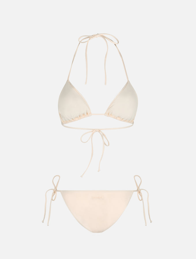 Mc2 Saint Barth Bikini da donna a triangolo beige con strass Presa
