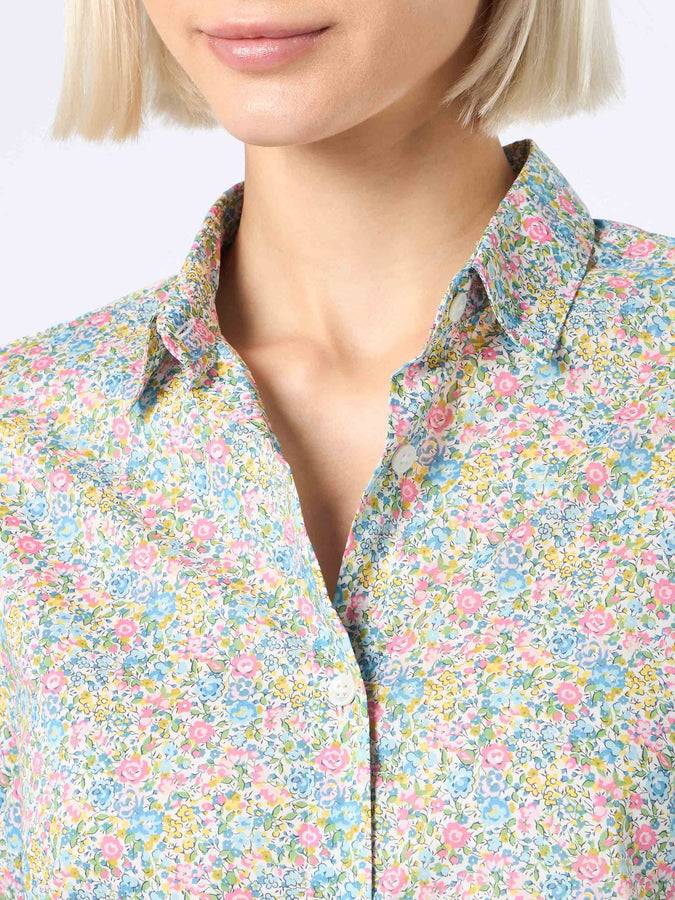 Mc2 Saint Barth Camicia over da donna in cotone con stampa Emma & Georgina Brigitte | REALIZZATO CON TESSUTO LIBERTY Vendita