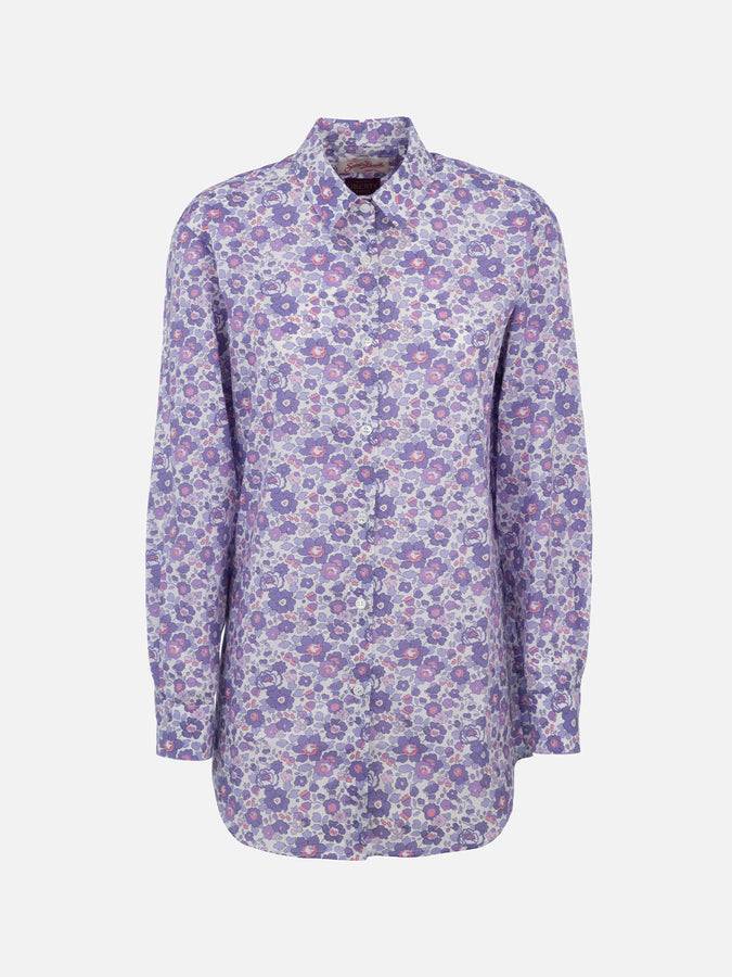 Mc2 Saint Barth Camicia over da donna in cotone stampa Betsy Brigitte | REALIZZATA CON TESSUTO LIBERTY Spedizione Gratuita