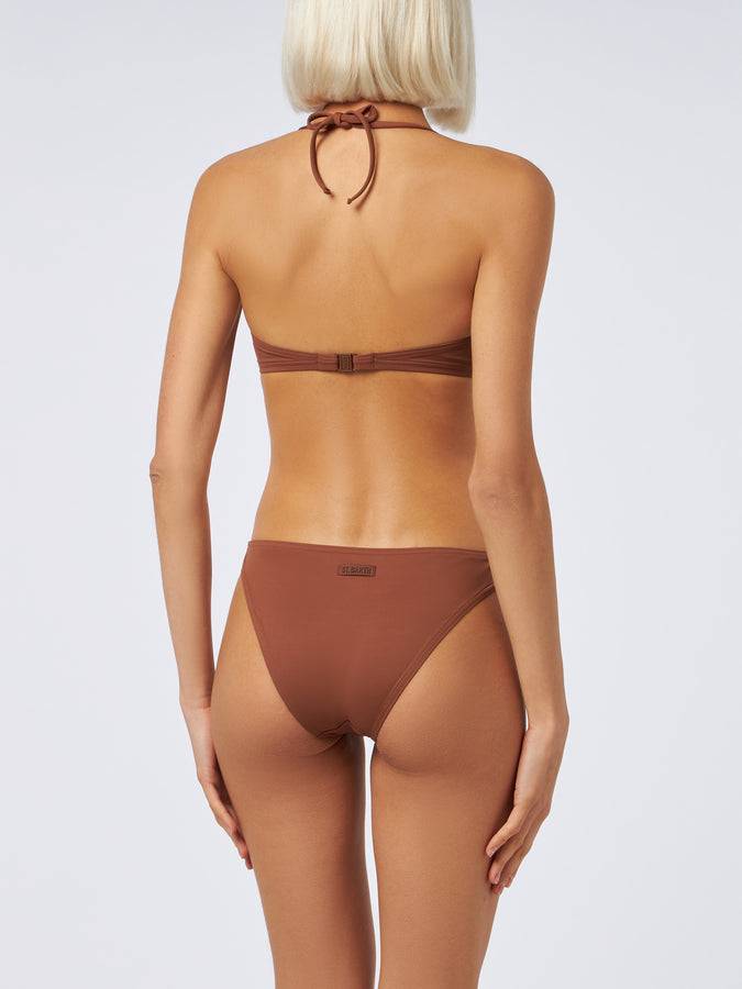 Mc2 Saint Barth Woman brown triangle bralette bikini Gaia Maia Presa