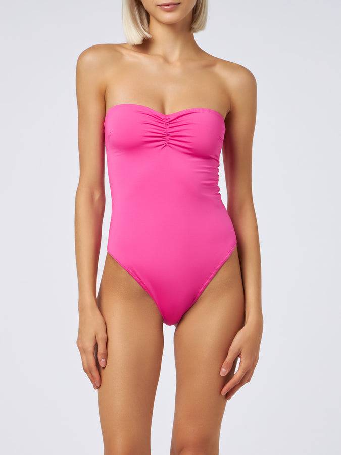 Mc2 Saint Barth Women fuscia strapless one piece swimsuit Soleil Consegna Veloce