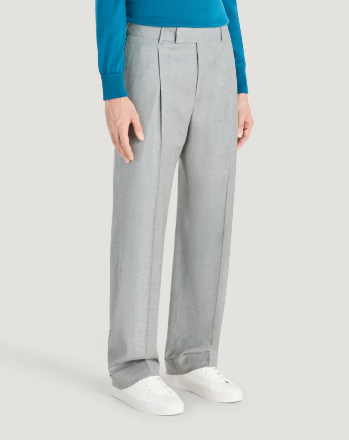 Pantaloni Torino Pantaloni Quindici in twill di lana fluida Nuova