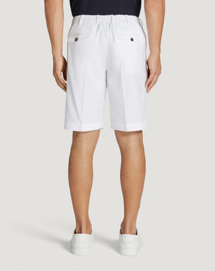 Pantaloni Torino Bermuda in lino stretch délavé Presa