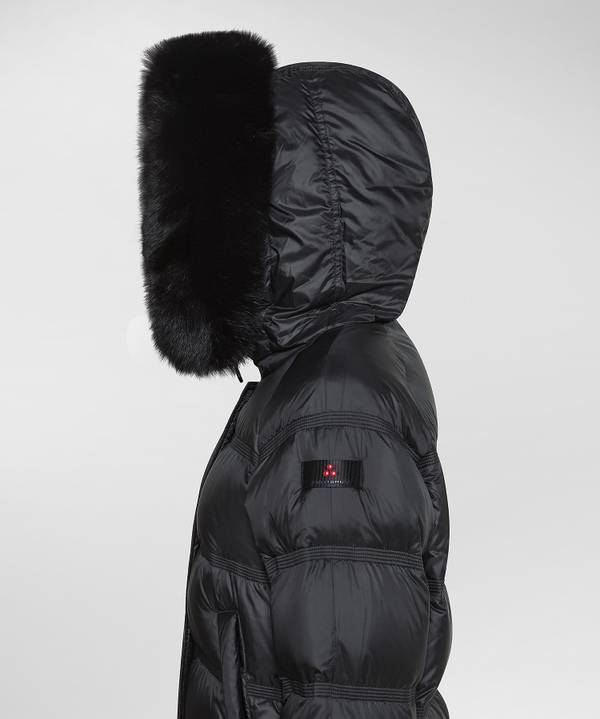 Peuterey Puffer Jacket Con Cappuccio Bordato In Pelliccia Italy