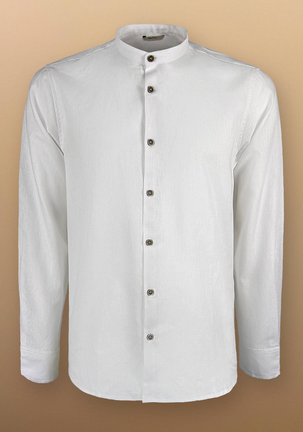 Primo Emporio Camicia Lino Manica Lunga Collo Coreano Vendite Flash