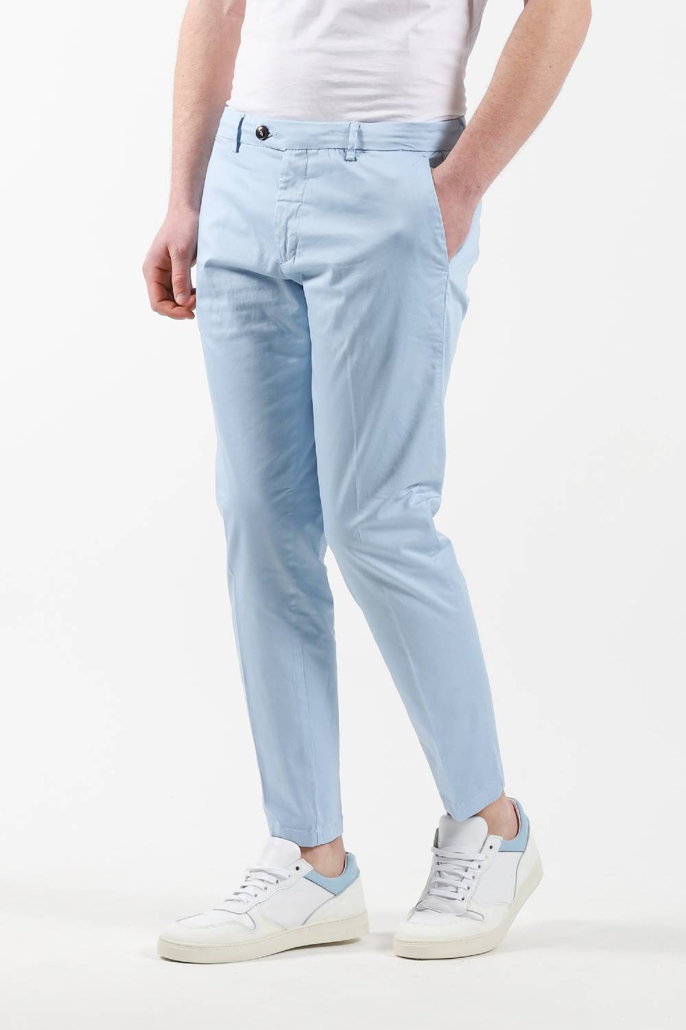 Primo Emporio Pantalone chinos tasca America - Celeste Convenienza