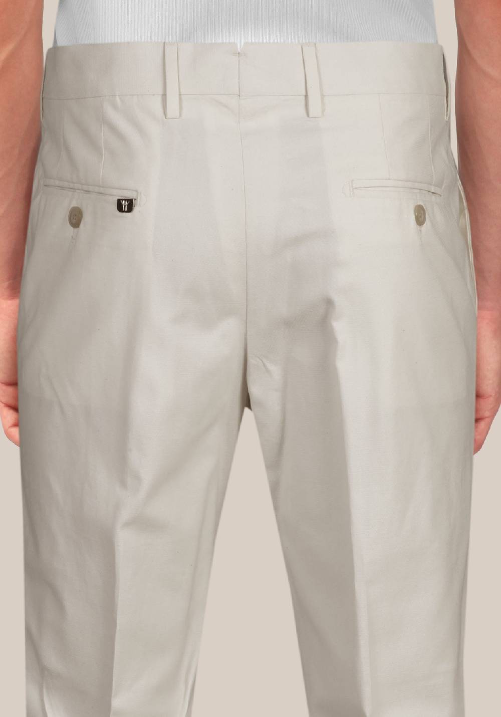 Primo Emporio Pantalone in Cotone Panna Vendita Economica
