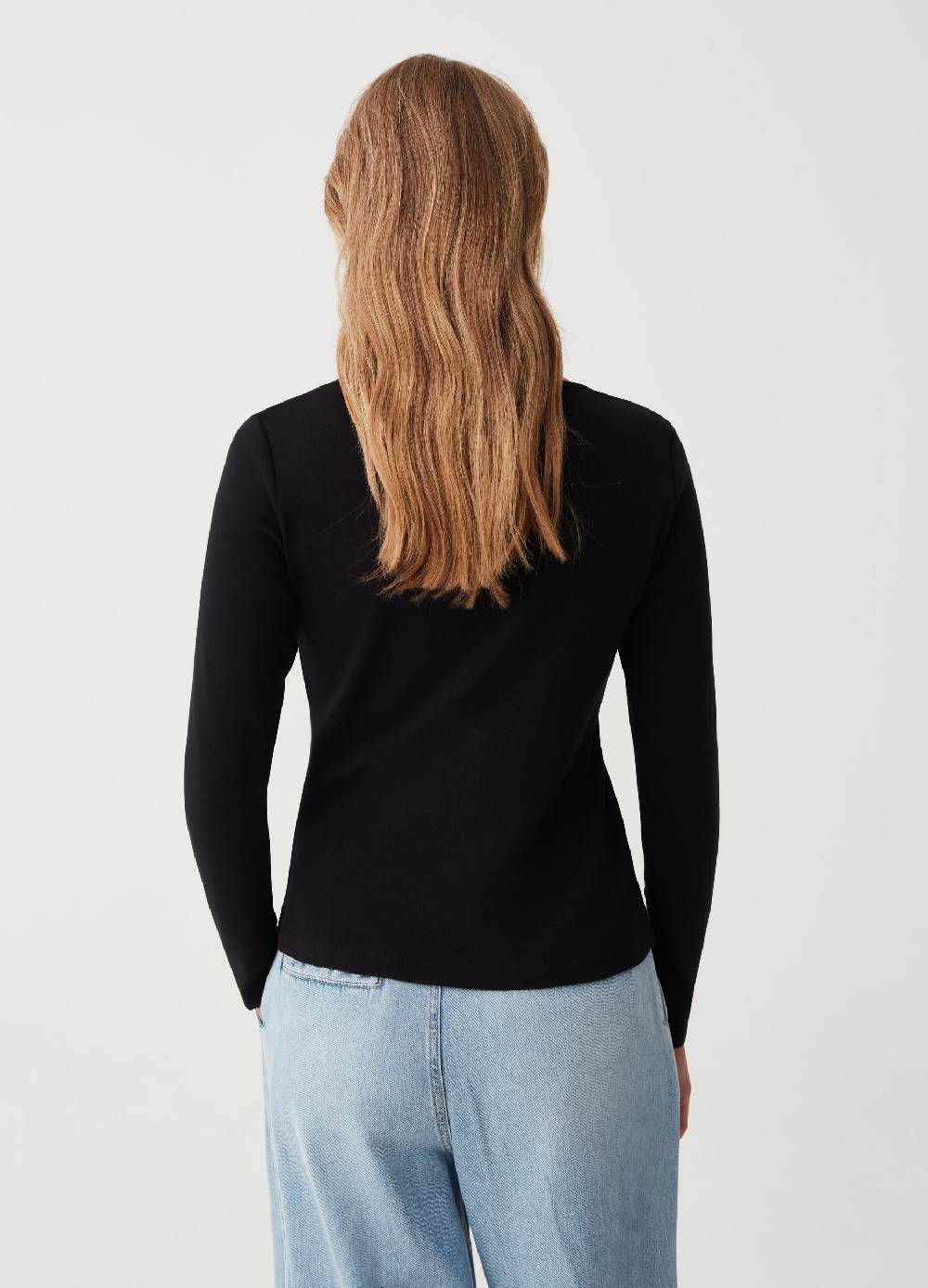 OVS T-shirt scollo rotondo con profilo in strass In Vendita