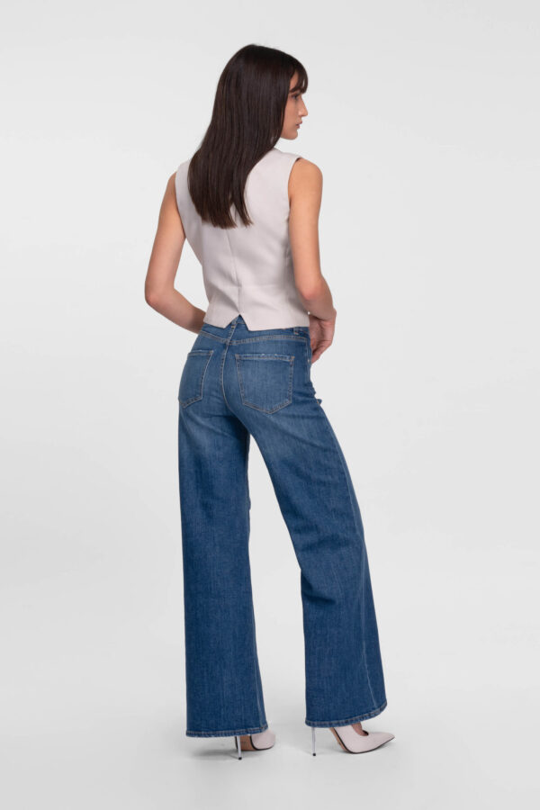 Sartoria Tramarossa JEANS MONICA WIDE WIDE LEG IN DENIM BLU MEDIO Nuova