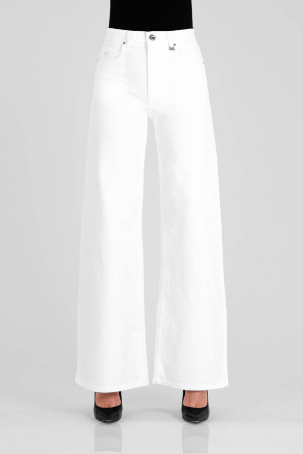 Sartoria Tramarossa JEANS MONICA WIDE WIDE LEG IN BULL DI COTONE BIANCO Moda