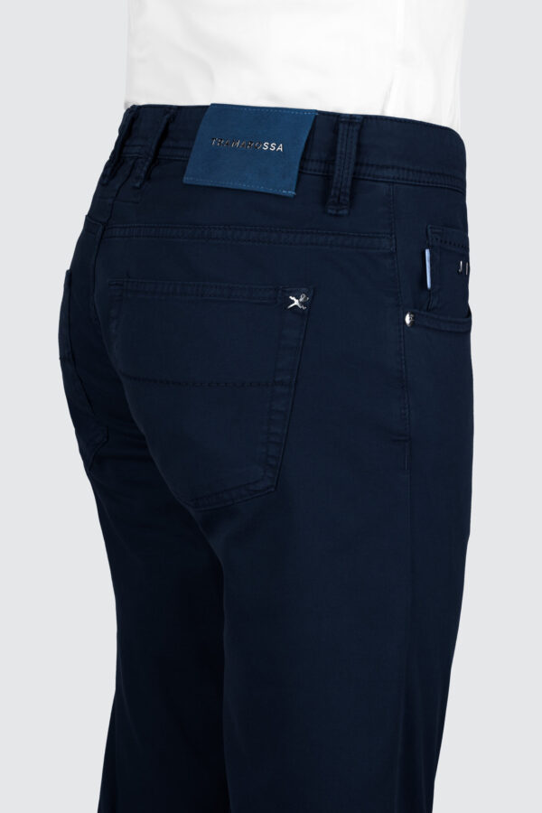 Sartoria Tramarossa PANTALONE LEONARDO BUTTONS REGULAR IN BULL DI COTONE BLU SCURO Hotsell