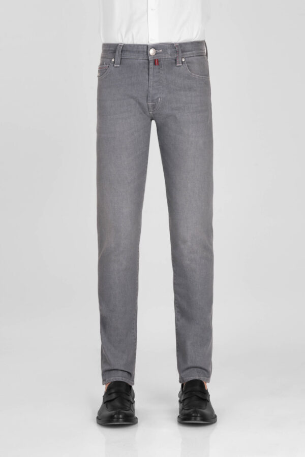 Sartoria Tramarossa JEANS LEONARDO BUTTONS REGULAR IN DENIM GRIGIO 2025