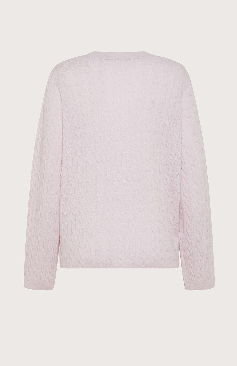 Seventy Maglione girocollo a trecce in 100% lana - Col. Rosa Consegna Veloce