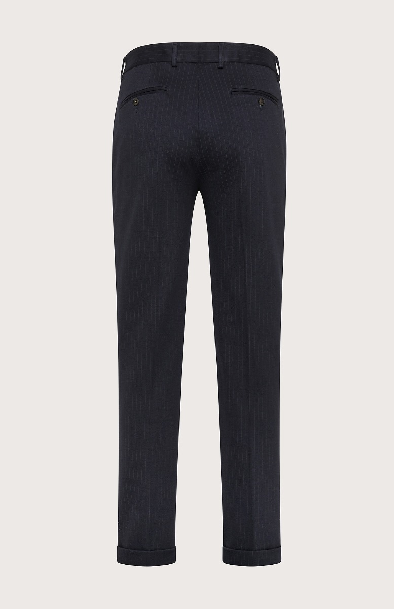 Seventy Pantalone con coulisse in punto stoffa gessato - Col. Blu Vendite Flash